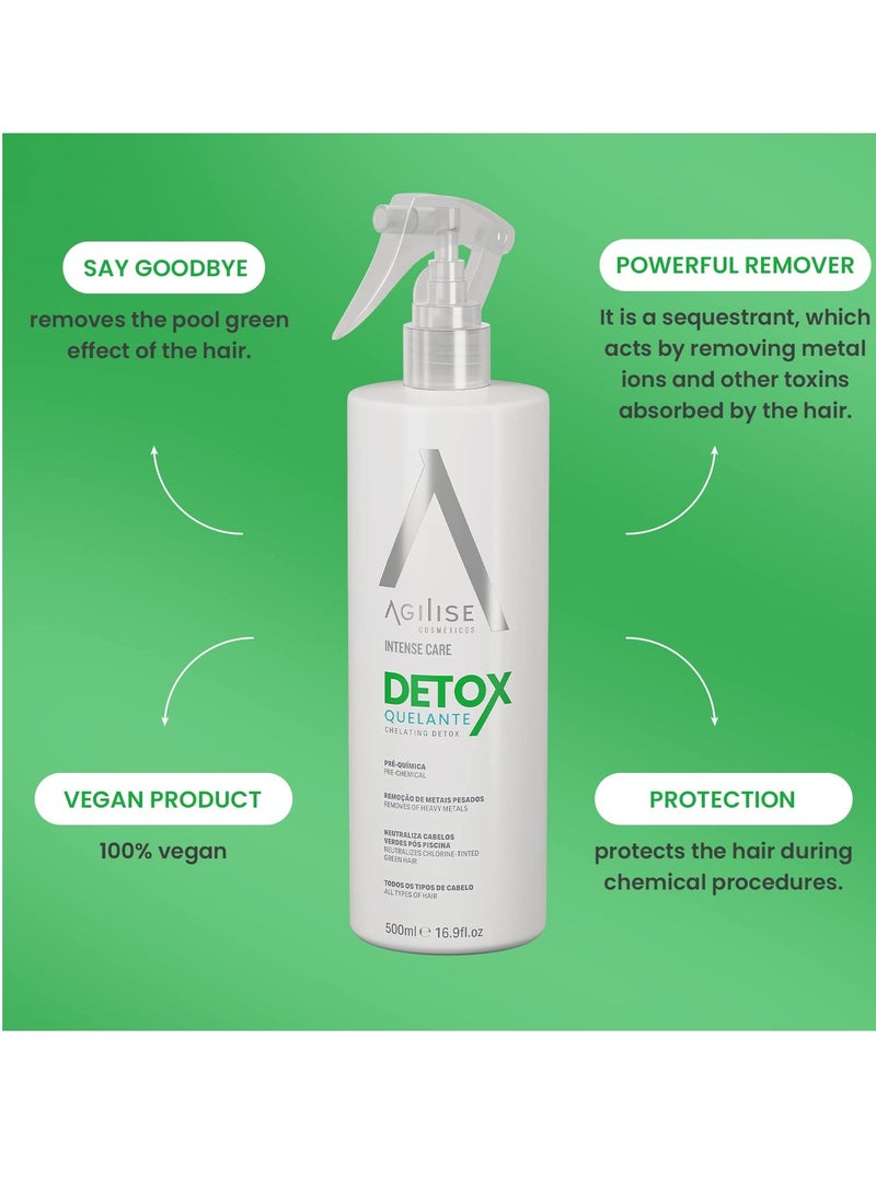 AGILISE COSMETICOS - Pre Chemical Chelating Detox - Neutralizes Chlorine-Tinted Green Hair, Hair Products for Women, Intense Cleansing Treatment to Remove Buildup - VEGAN, Coconut Oil - 16.9fl.oz/500ml - AGILISE - Image 1