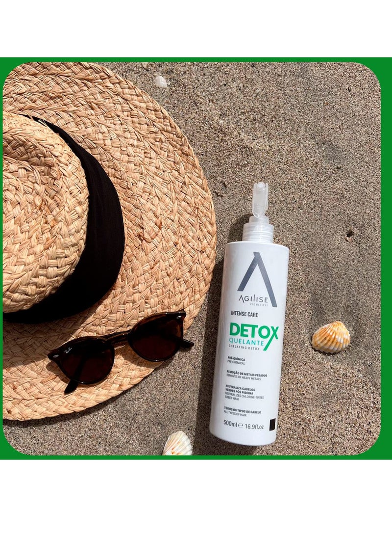 AGILISE COSMETICOS - Pre Chemical Chelating Detox - Neutralizes Chlorine-Tinted Green Hair, Hair Products for Women, Intense Cleansing Treatment to Remove Buildup - VEGAN, Coconut Oil - 16.9fl.oz/500ml - AGILISE - Image 1