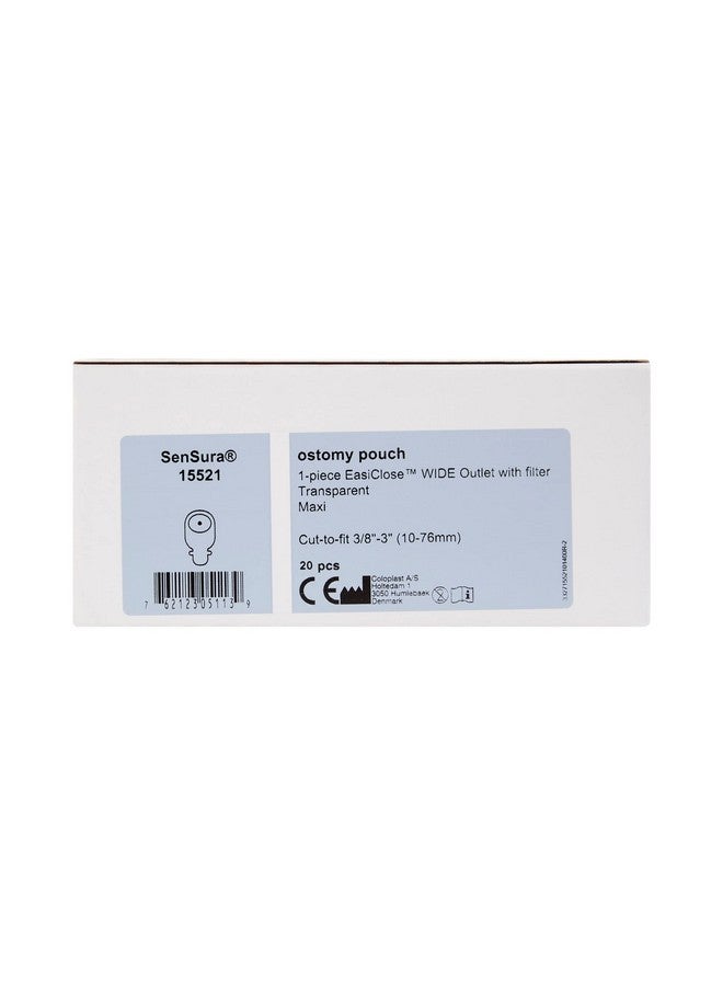 Coloplast Sensura #15521 One Piece EasiClose Wide Outlet 3/8" to 3" Non-Convex Standard Wear, Transparent - Pack of 20 - Image 2