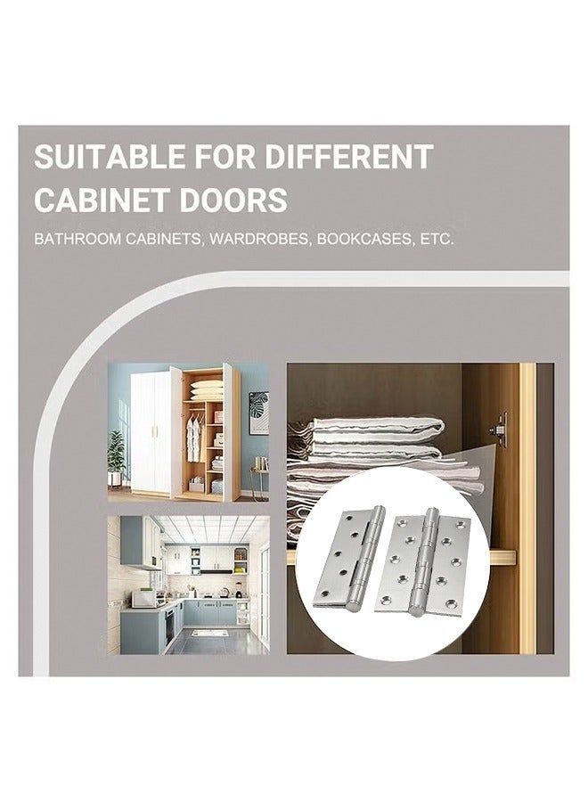 2Pcs Stainless Steel Door Hinge Ball Bearing Heavy Duty Inner and Outer Door Hardware for Left and Right Doors Door Hinge Stainless Steel New Chinese Style Wooden Door Hinge (Silver) - Image 3