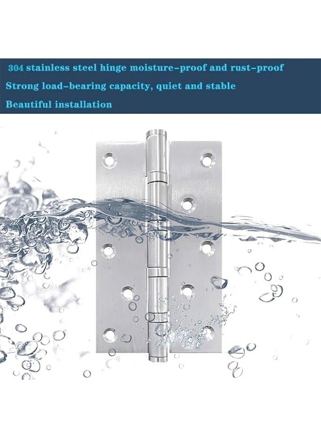 2Pcs Stainless Steel Door Hinge Ball Bearing Heavy Duty Inner and Outer Door Hardware for Left and Right Doors Door Hinge Stainless Steel New Chinese Style Wooden Door Hinge (Silver) - Image 2