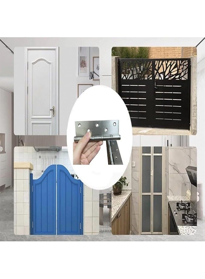 2Pcs Stainless Steel Door Hinge Ball Bearing Heavy Duty Inner and Outer Door Hardware for Left and Right Doors Door Hinge Stainless Steel New Chinese Style Wooden Door Hinge (Silver) - Image 5