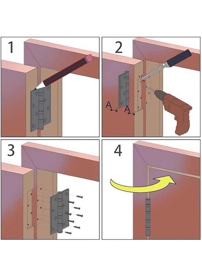 2Pcs Stainless Steel Door Hinge Ball Bearing Heavy Duty Inner and Outer Door Hardware for Left and Right Doors Door Hinge Stainless Steel New Chinese Style Wooden Door Hinge (Silver) - Image 4