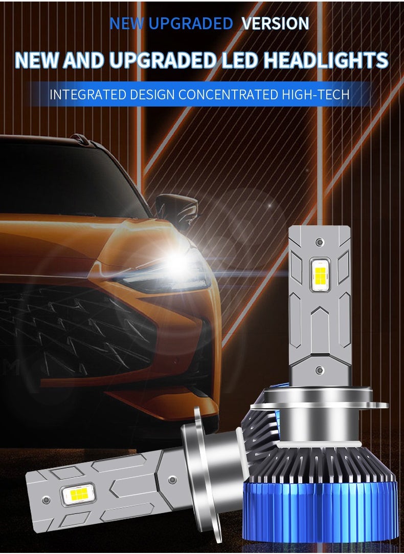 Generic - 2Pcs H7 LED Headlight Bulbs 120W 13800 Lumens 500% Brighter 6000K Cool White IP68 Waterproof - Image 1