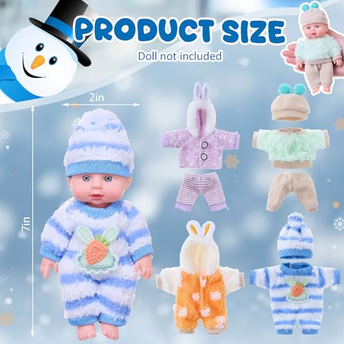 Halloscume 4 Set 67 Inch Doll Clothes Reborn Baby Dolls Clothes Costumes Outfits Christmas Birthday Gift Cute Pretend Doll Outfits Dress up Accessories No DollsWinter - Image 5