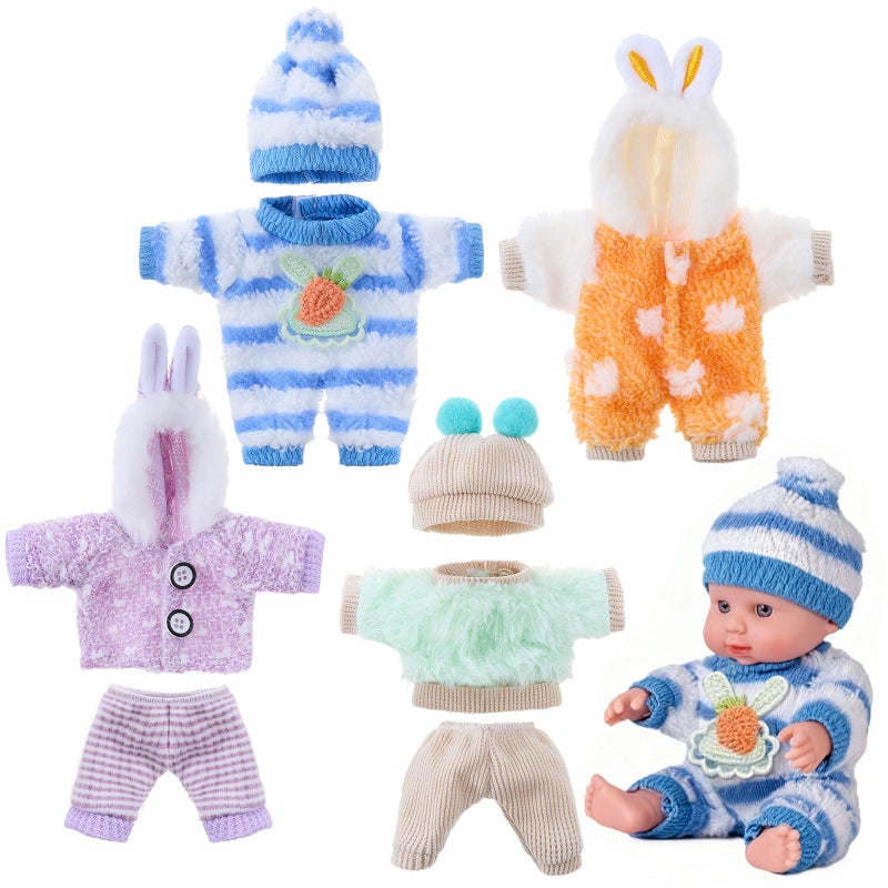 Halloscume 4 Set 67 Inch Doll Clothes Reborn Baby Dolls Clothes Costumes Outfits Christmas Birthday Gift Cute Pretend Doll Outfits Dress up Accessories No DollsWinter - Image 3