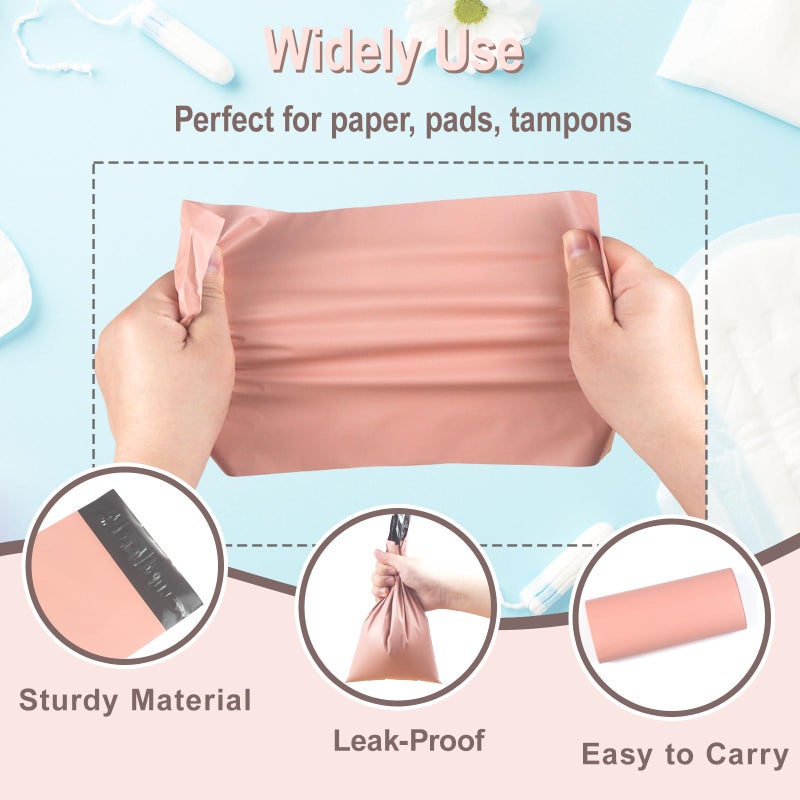Venyat 100 Pcs Sanitary Napkin Disposal Bags  Feminine Hygiene Disposal Bags For Tampons And Pads  Block Odors  Self-Sealing Seals  10.6 * 5.9 Inch (Pink) - Image 5