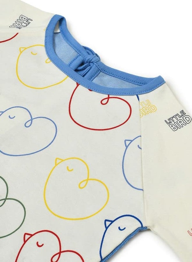 Mi Arcus Blue Heart Printed Kids Painting Apron Full Sleeves with Back Knot Closure - Suitable for 1-4 Years - Image 4