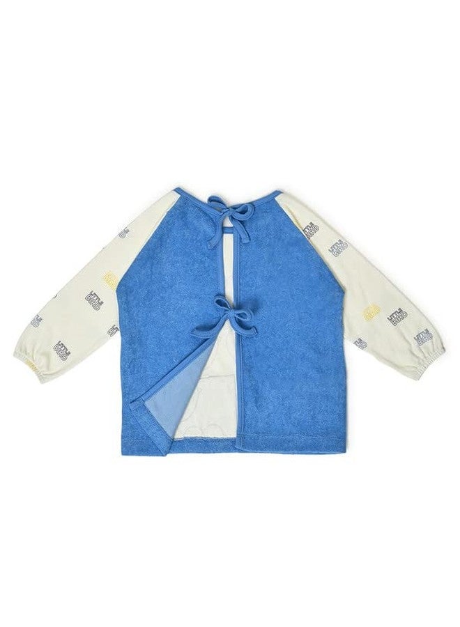 Mi Arcus Blue Heart Printed Kids Painting Apron Full Sleeves with Back Knot Closure - Suitable for 1-4 Years - Image 3