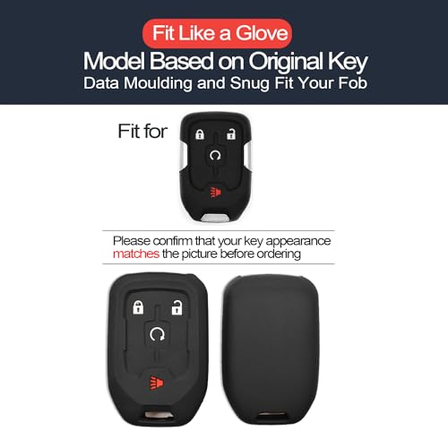 INFIPAR 2pcs Compatible with GMC Terrain Acadia Key Fob Cover Case Key Chain Protector Keyless Remote Smart 4 Buttons Holder - Image 2