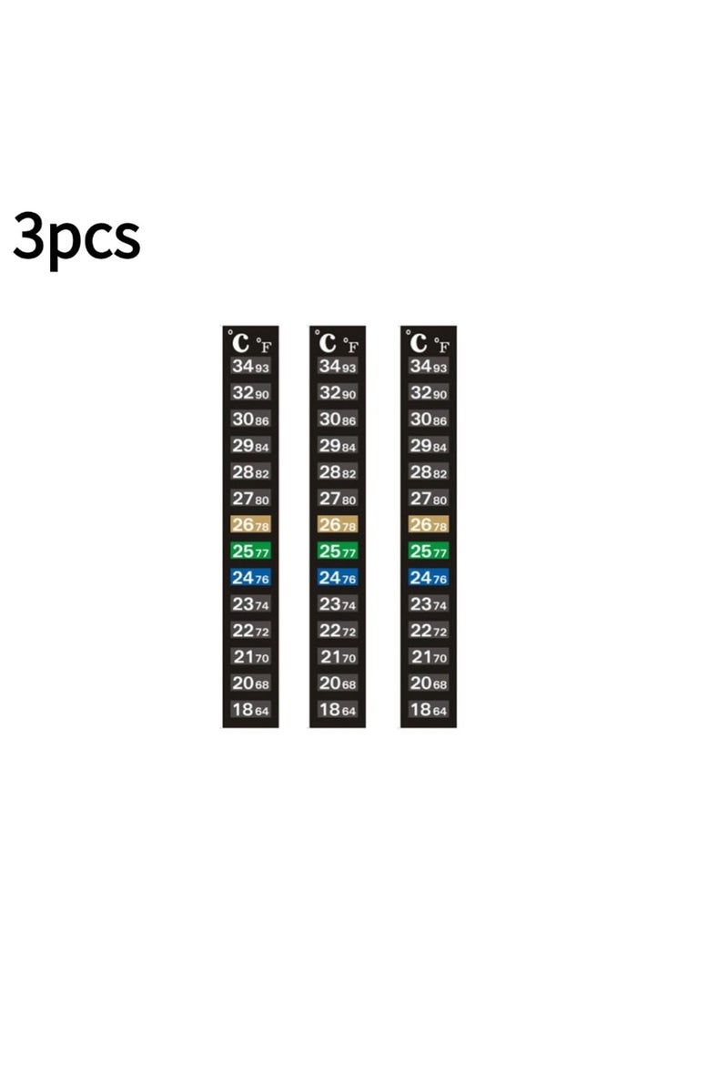 إيروريكس 3 قطع من مقاييس الحرارة الرقمية اللاصقة لأحواض السمك المنزلية، شريط مزدوج المقياس (مئوية/فهرنهايت)، درجة حرارة قابلة للتغيير