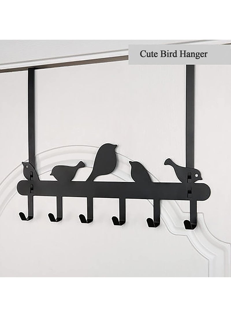 SYOSI Over The Door Hook for Bird Pattern Heavy Duty Hanging Towel Organizer with 6 Hooks for Towel Coat Bag Robe Space Saving Nails Free Fits Most Doors - Image 5