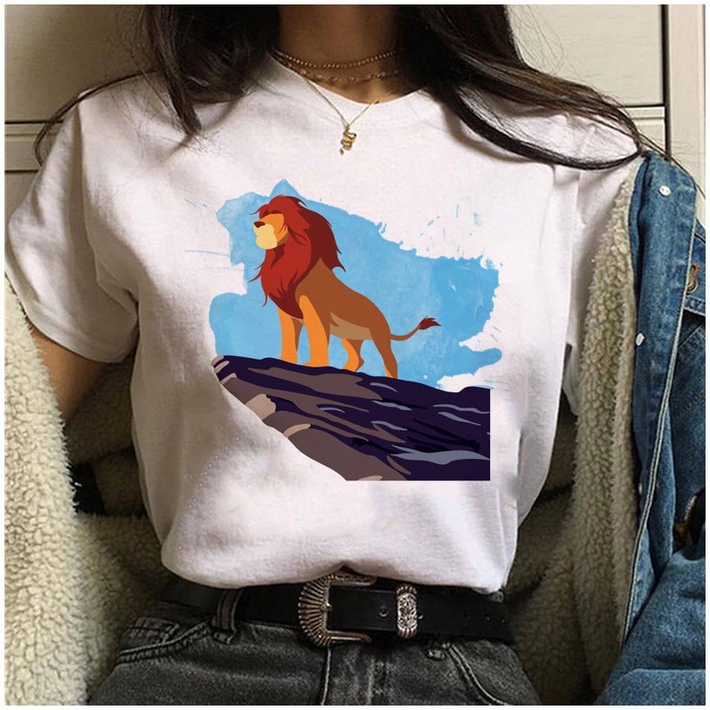 [Same day] cross-border T-shirt women's short sleeve printed T-shirt Cartoon Source women's clothing - Image 1