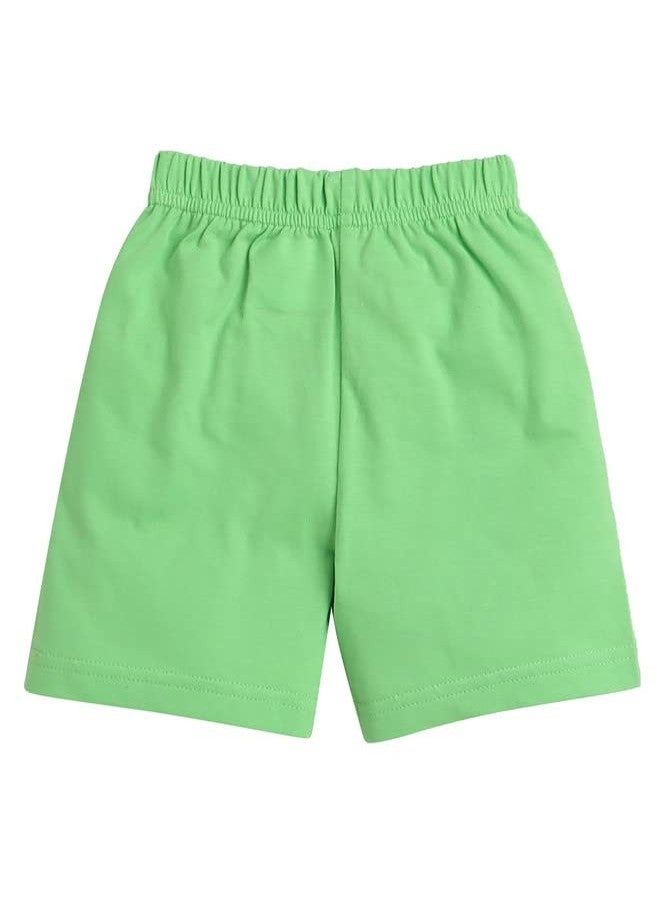 BUMZEE White & Green Boys Shorts Pack of 3 Age - 3-6 Months (Peb8223B-wht.grn) - Image 3