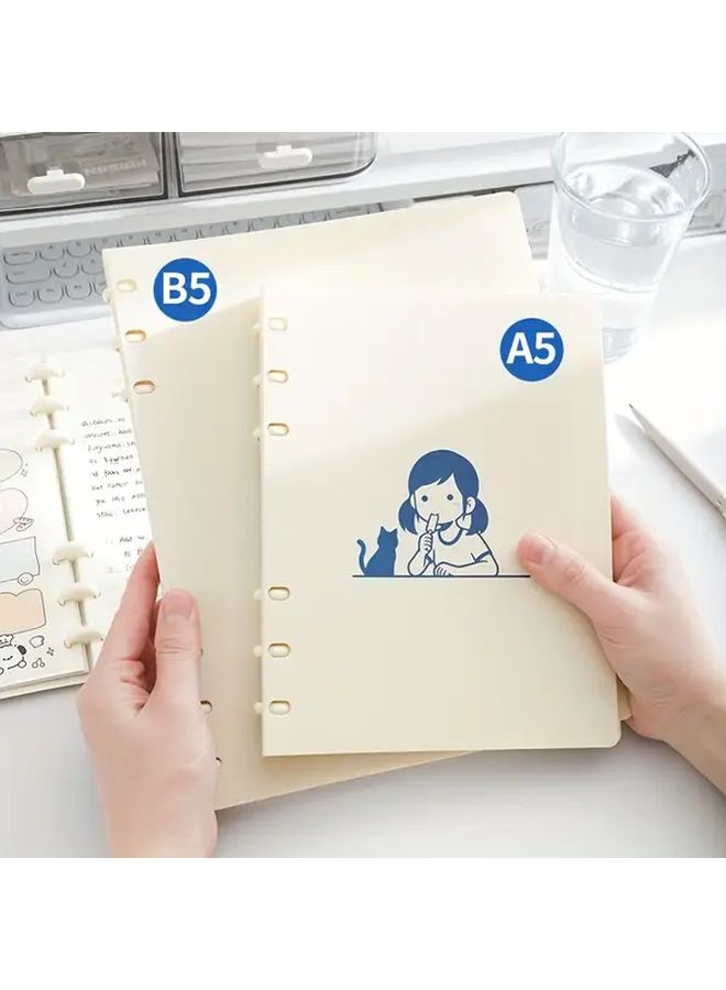 A5 Blue Thickened Loose Leaf Notebook with Removable Mushroom Hole Coil - Image 4
