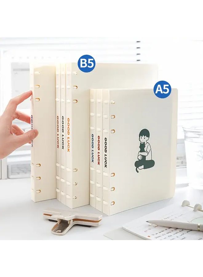 A5 Blue Thickened Loose Leaf Notebook with Removable Mushroom Hole Coil - Image 1