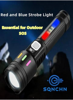 SQNCHN Super Bright Flashlight + High Intensity Strobe, 2-in-1 | Digital Battery Display, Waterproof Flashlight, Side Strobe Function | Ideal for Camping, Outdoor Emergencies  - Image 5