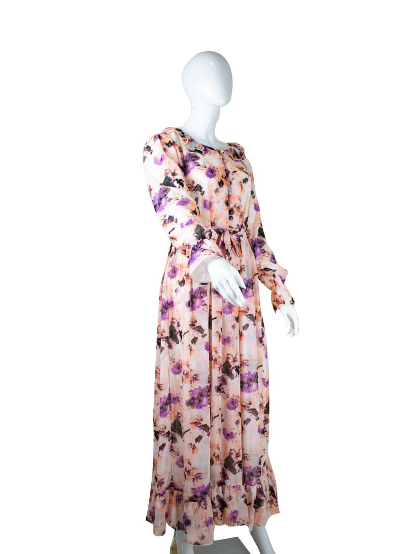 Women Floral Long Dress Multicolour 8 - Image 2