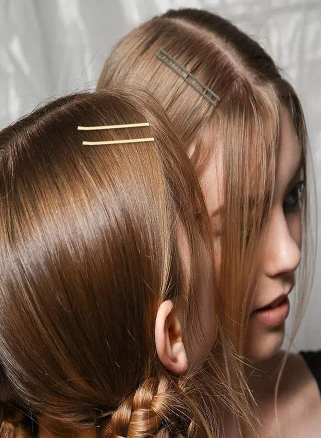 Yizika دبابيس شعر معدنية من يزيكا، مجموعة دبابيس شعر مستقيمة غير لامعة مقاومة للصدأ، حجم عادي، مشابك شعر معدنية بألوان إنجليزية للنساء والفتيات - (40 قطعة) (40 قطعة لون داكن) - Image 2