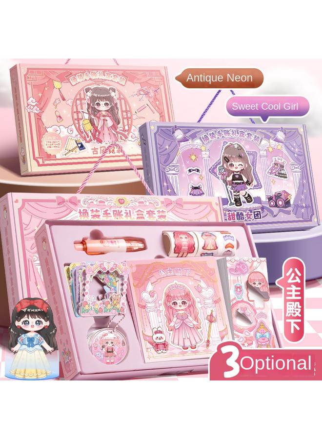 Bluejw Handbook Suit Gift Box Cute Girl Handbook Student Diary Set Notebook Children's Birthday Gift - Image 3