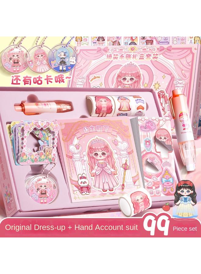 Bluejw Handbook Suit Gift Box Cute Girl Handbook Student Diary Set Notebook Children's Birthday Gift - Image 2