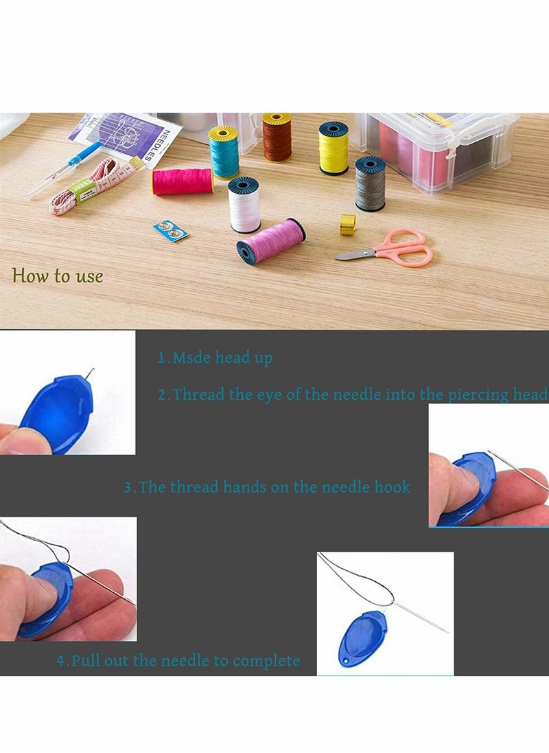 SYOSI - 10 Pieces Needle Threader for Hand Sewing,1020 Pieces Plastic Wire Loop DIY Simple Needle Threader Hand Machine Sewing Tool for Sewing Crafting - Image 1