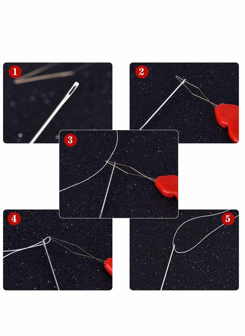 SYOSI - 10 Pieces Needle Threader for Hand Sewing,1020 Pieces Plastic Wire Loop DIY Simple Needle Threader Hand Machine Sewing Tool for Sewing Crafting - Image 1