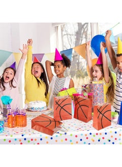 Teling 12 Pcs Basketball Party Gift Bags Party Favor Goody Treat Candy Bag With Handles Basketball Snack Bags Basketball Theme Birthday Party Supplies Birthday Decor Decorations For Kids Boys Teens Adults  - Image 5