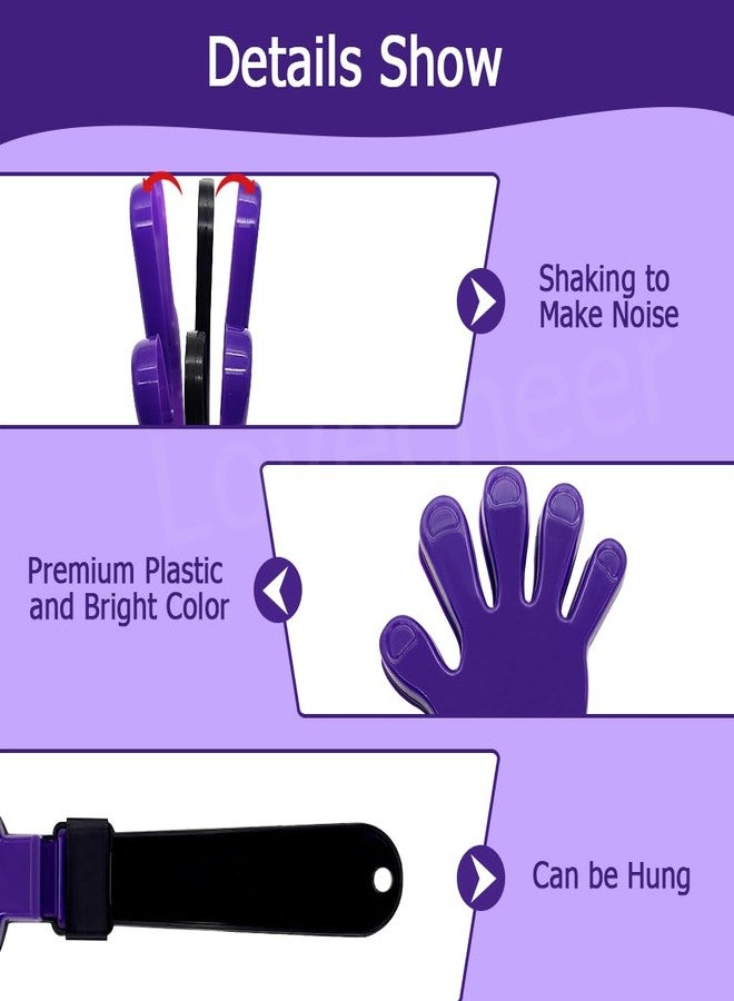 Lovecheer 16PCS Purple and Black Hand Clappers Noisemakers Mini Clapper for Basketball Hockey New Year Chrismas Halloween Sports Team Dance Party Cheering - Image 3