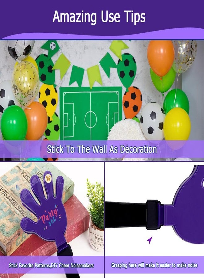 Lovecheer 16PCS Purple and Black Hand Clappers Noisemakers Mini Clapper for Basketball Hockey New Year Chrismas Halloween Sports Team Dance Party Cheering - Image 4