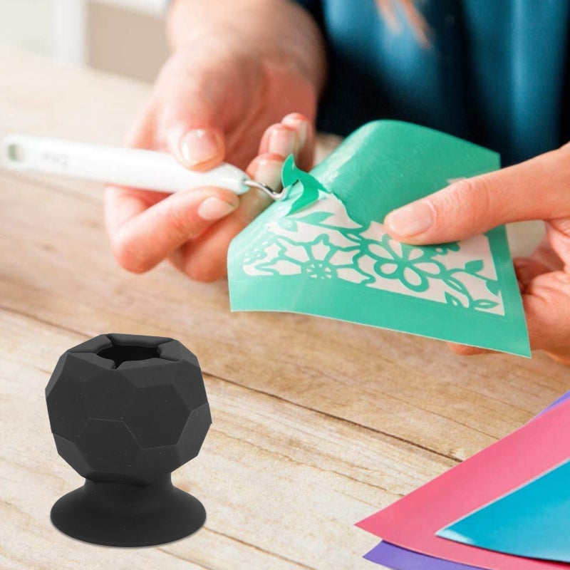 Silicone Scrap Collector: Black Portable Lightweight - Strong Adsorption Easy To Clean Scrap Collector for Student Craft Weeding Work Areas - Image 1