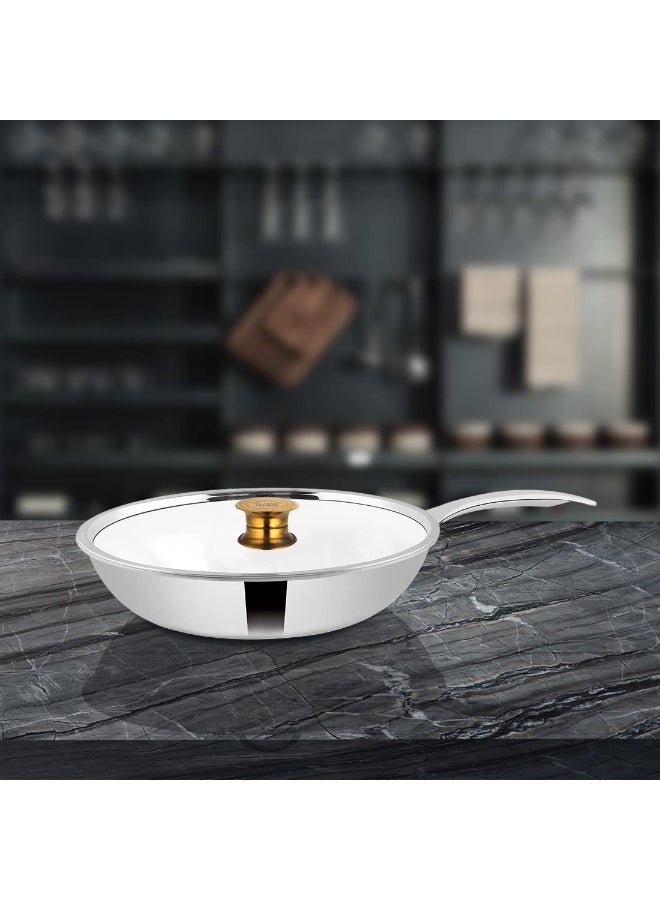 Shri & Sam Frypan with Stainless Steel Lid, Triplica,26 cm - Image 3