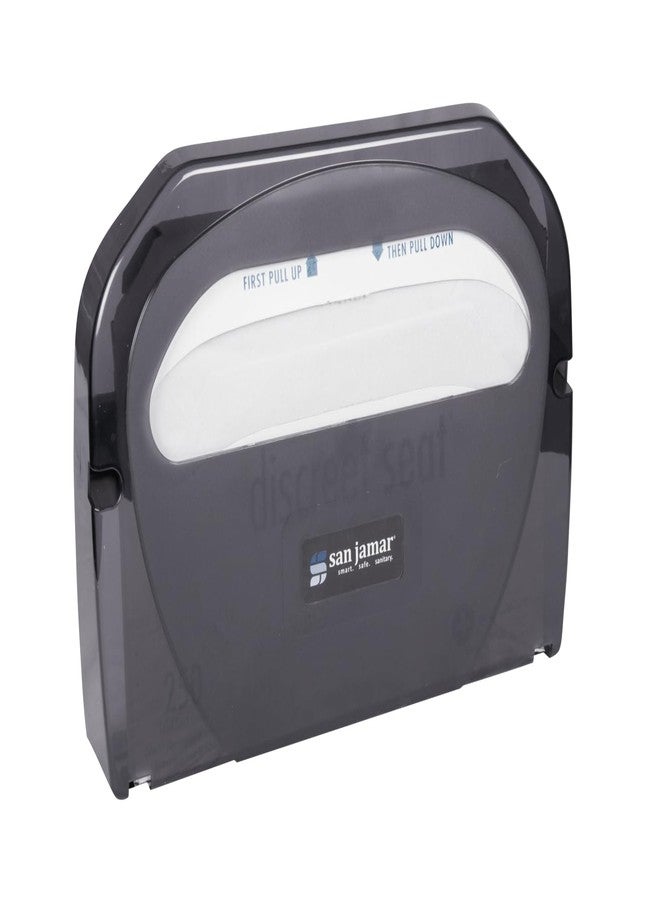 San Jamar Plastic Toilet Seat Cover Dispenser Wall Mount – Standard Toilet Seat Cover Holder, Durable Plastic, 16.5 x 12in, Pearl Black - Image 1