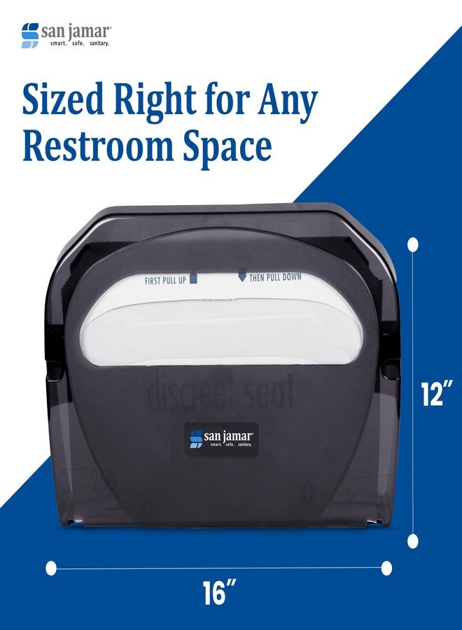 San Jamar Plastic Toilet Seat Cover Dispenser Wall Mount – Standard Toilet Seat Cover Holder, Durable Plastic, 16.5 x 12in, Pearl Black - Image 5
