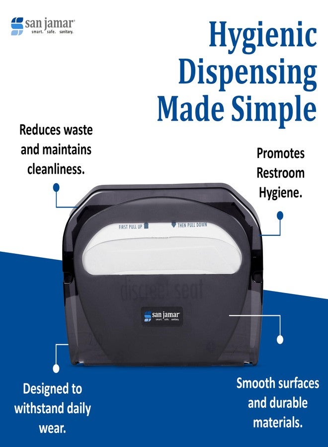 San Jamar Plastic Toilet Seat Cover Dispenser Wall Mount – Standard Toilet Seat Cover Holder, Durable Plastic, 16.5 x 12in, Pearl Black - Image 3
