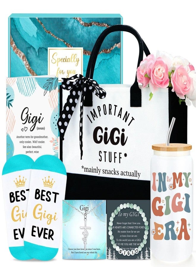 Verouis Gigi Gifts for Grandma Gigi Birthday Gifts from Grandkids Cool Grandma Gift Set for Christmas, Happy Birthday Gift Ideas for Women from Grandson, Granddaughter, Grandkids with Tote Bag, 16oz Cup - Image 1