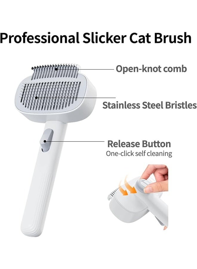 Cat Brush for Shedding, Pets Skin Friendly Grooming Brushes for Shedding Dogs Hair Easy to Remove Loose Undercoat with Long or Short Hairs Pet Massage Tool for All Hair Type - Image 2