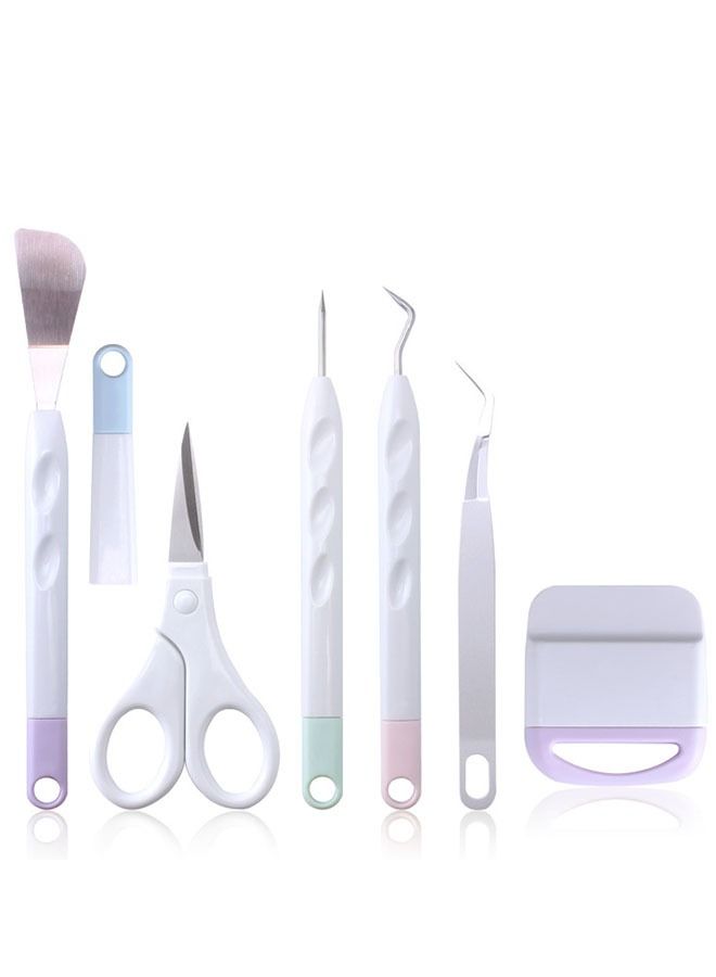 Ant 6 Piece Craft Vinyl Tools Set, Hook Scraper Spatula Tweezers Scissors for Die Cutting Cardstock Scrapbooking DIY Silhouette Embossing Lettering  - Image 1