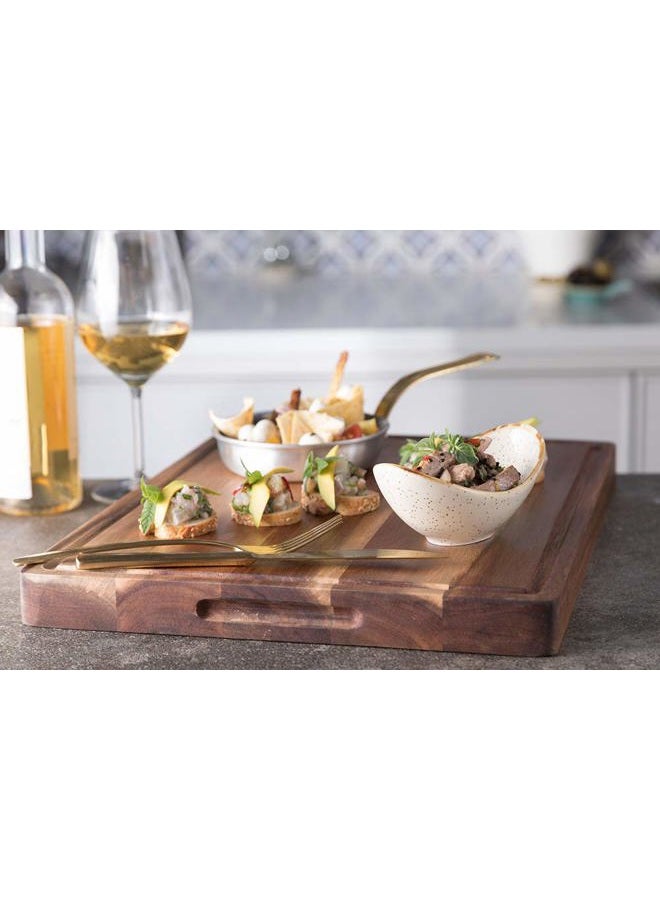 SOULFINO PREMIUM ACACIA Cutting Board & Professional Heavy Duty er Block w/Juice Groove - Extra Large (17"x13"x1.4") Organic, End Grain Chopping Block. Ideal Serving Tray for Meat & Cheese - Image 4