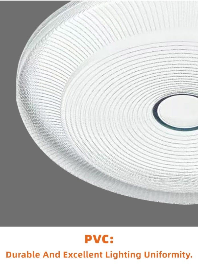 مودي مصباح سقف LED بقوة 80 واط، 49 سم، 3 ألوان قابلة للتبديل بتقنية CCT، 3000 كلفن/4000 كلفن/6500 كلفن، سطوع عالي 6000 لومن، بدون وميض، مصباح تثبيت مدمج من مادة PVC لغرفة النوم، غرفة المعيشة، غرفة الطعام - Image 3