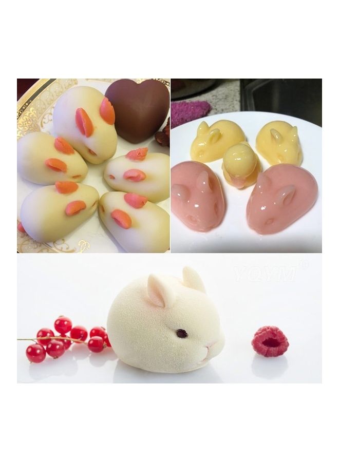 NIBEMINENT 6-Cavity Cartoon Rabbit Silicone Mould White 29.5x17x5cm - Image 5