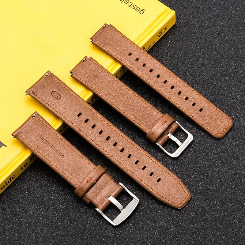 Bluejw Trendy Minimalist Durable Double Layer Cowhide Leather Replacement Strap for Smartwatch – Luxury Adjustable Waterproof Watch Band - Image 4