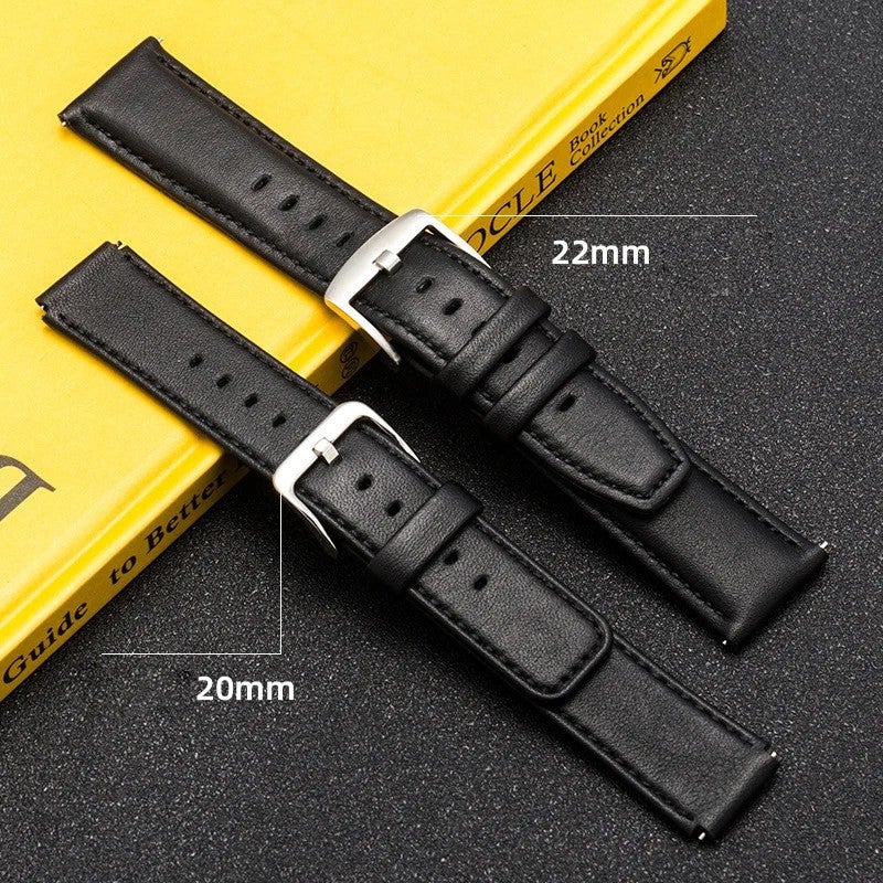 Bluejw Trendy Minimalist Durable Double Layer Cowhide Leather Replacement Strap for Smartwatch – Luxury Adjustable Waterproof Watch Band - Image 5