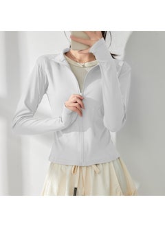 Womens Yoga Suit 2025 Spring New Style Pilates Training Sports Quick Dry Jacket Running Fitness Top All-Weather Training Outerw White