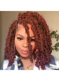 Leeven Leeven 6 Packs Copper Red Bob Distressed Butterfly Locs Crochet Hair Pre-looped Messy Butterfly Twist Locs Hair 12 Inch Short Butterfly Knotless Braids Locs Hair for Women 350#  - Image 1