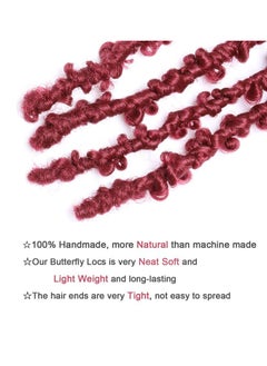 Leeven Leeven 6 Packs Copper Red Bob Distressed Butterfly Locs Crochet Hair Pre-looped Messy Butterfly Twist Locs Hair 12 Inch Short Butterfly Knotless Braids Locs Hair for Women 350#  - Image 5