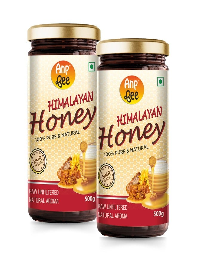 ANP BEE TM ANP BEE Raw Himalayan Honey 500gm, Pure NMR Tested Unprocessed Natural Original Multiflora Honey, No Added Sugar, Helps in Curing Cough & Cold, Pack of 2 - Image 1
