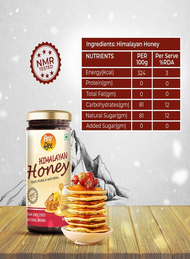 ANP BEE TM ANP BEE Raw Himalayan Honey 500gm, Pure NMR Tested Unprocessed Natural Original Multiflora Honey, No Added Sugar, Helps in Curing Cough & Cold, Pack of 2 - Image 2