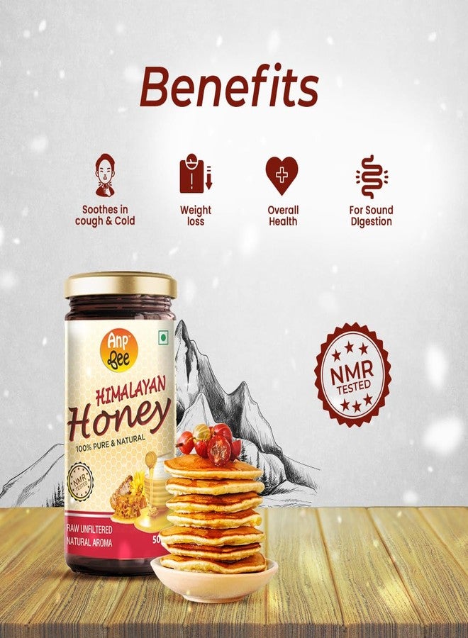 ANP BEE TM ANP BEE Raw Himalayan Honey 500gm, Pure NMR Tested Unprocessed Natural Original Multiflora Honey, No Added Sugar, Helps in Curing Cough & Cold, Pack of 2 - Image 4