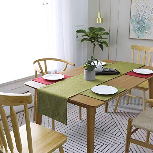 Khooti Jute Dining Table Runner for 2 Seater | 12 x 36 inches | Mehandi | Heat Resistant | Table Runner for Dining Table , Coffee Table , Centre Table , Wedding Party | Two Sided | Washable - Image 3
